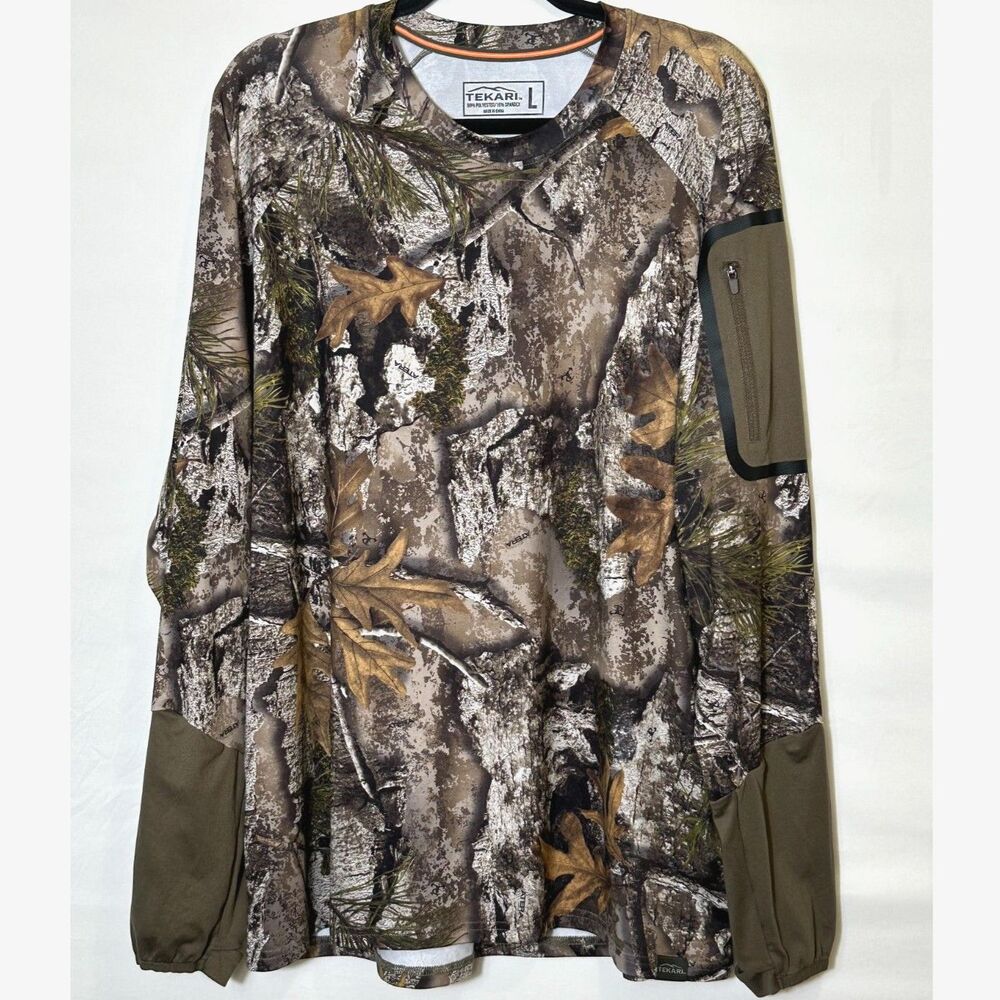 Tekari Men's Boldrun Long Sleeve Performance Hunting Shirt Size L Atera Camo